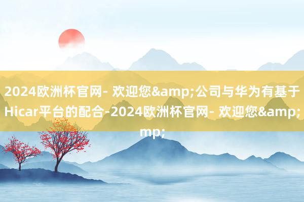 2024欧洲杯官网- 欢迎您&公司与华为有基于Hicar平台的配合-2024欧洲杯官网- 欢迎您&
