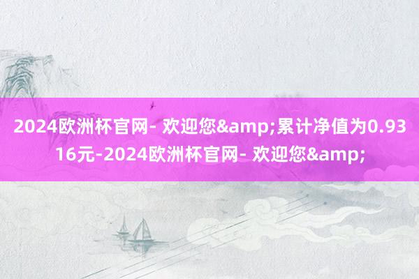 2024欧洲杯官网- 欢迎您&累计净值为0.9316元-2024欧洲杯官网- 欢迎您&