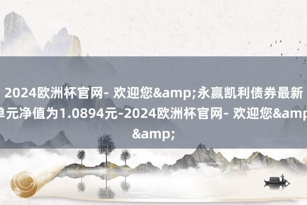 2024欧洲杯官网- 欢迎您&永赢凯利债券最新单元净值为1.0894元-2024欧洲杯官网- 欢迎您&